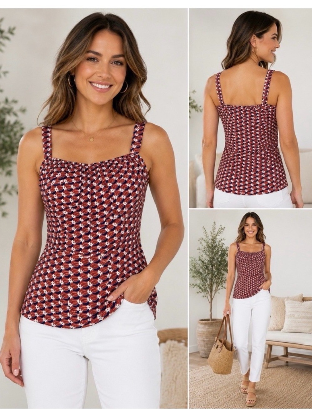 Cabi Dream Day Peplum Top Tank Blouse
